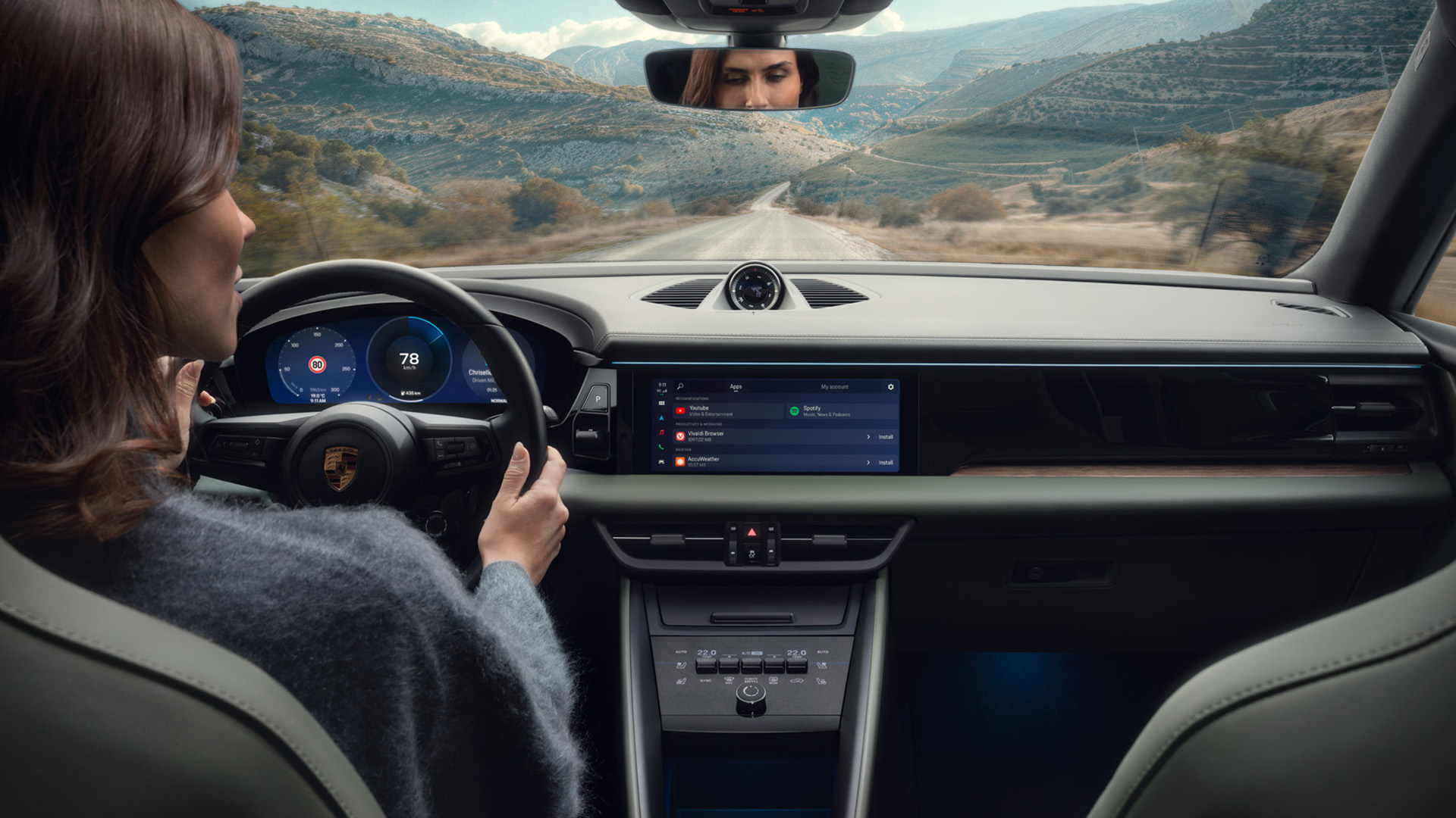 Sistema de software en un coche Porsche