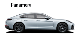 Porsche Panamera gris en vista lateral